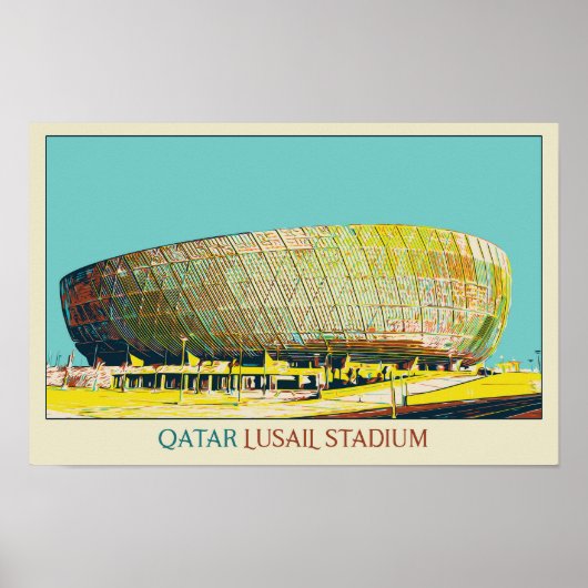 Lusail Stadium Architektur Illustration Katar Poster (Vorne)