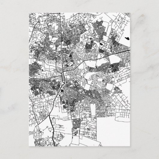 Lusaka Zambia City Map Postkarte (Vorderseite)