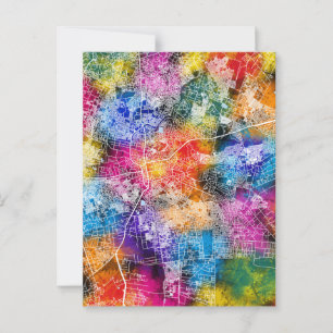 Lusaka Zambia City Map Postkarte