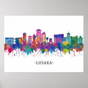 Lusaka Zambia Skyline Poster