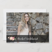 Luscious Blush Pink Blume weg Party Einladung (Rückseite)