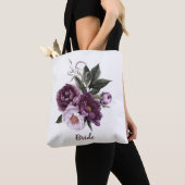 Luscious Dark Lila und Plum Peonies Bridge Tasche (Von Nahem)