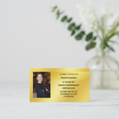 Luscious Elegante Modern Gold Band Background Foto Visitenkarte (Stehend Vorderseite)