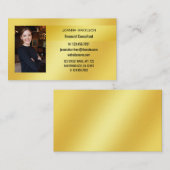 Luscious Elegante Modern Gold Band Background Foto Visitenkarte (Vorne/Hinten)