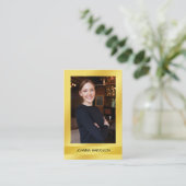 Luscious Eleganto Modernes Shiny Gold Foto Europa Visitenkarte (Stehend Vorderseite)