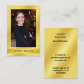 Luscious Eleganto Modernes Shiny Gold Foto Europa Visitenkarte (Vorne/Hinten)