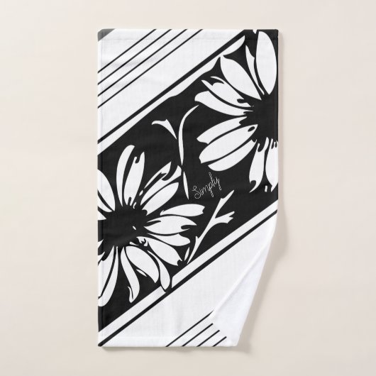 Luscious Erdbeeren auf Schwarz und Weiß Grafik Badhandtuch Set (Handtuch)