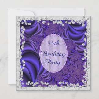 Luscious Flieder u. Diamant-95. Geburtstags-Party Einladung