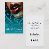 Luscious glattes LippenCurliques | Ozeanblau Visitenkarte (Vorne/Hinten)