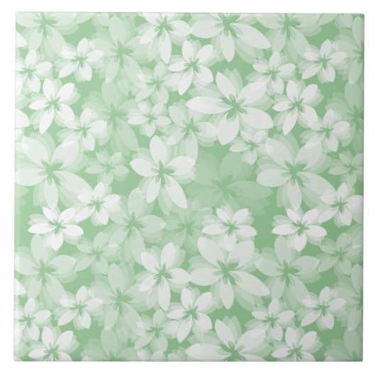 Luscious Green Floral Fliese (Vorderseite)