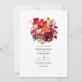 Luscious Hochzeit mit Roter Flora Einladung