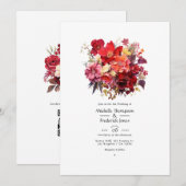 Luscious Hochzeit mit Roter Flora Einladung (Vorne/Hinten)