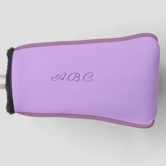 Luscious Lavender Monogram Golf Headcover (Vorderseite)