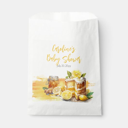 Luscious Lemon Cake Ginger Tea Baby Dusche Geschenktütchen (Vorderseite)
