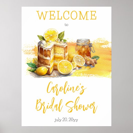 Luscious Lemon Cake Ginger Tea Brautparty Poster (Vorne)
