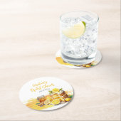 Luscious Lemon Cake Ginger Tea Brautparty Runder Pappuntersetzer (Vor Ort)