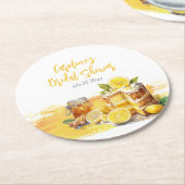 Luscious Lemon Cake Ginger Tea Brautparty Runder Pappuntersetzer (Angewinkelt)