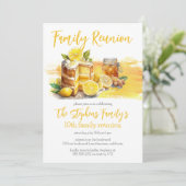 Luscious Lemon Cake Ginger Tea Family Wiedersehen Einladung (Stehend Vorderseite)