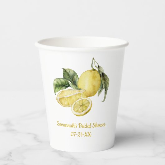 Luscious Lemons Brautparty Pappbecher (Vorderseite)
