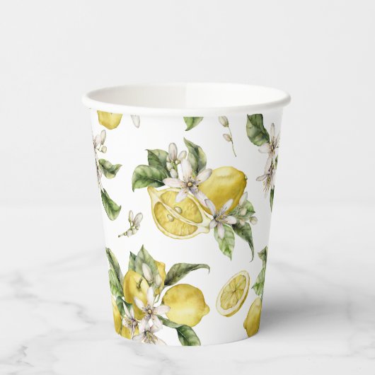 Luscious Lemons Pattern Brautparty Pappbecher (Links)