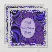 Luscious Lilac & Diamonds 75. Geburtstagsparty Einladung (Vorne/Hinten)