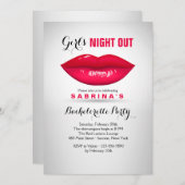 Luscious Lips Junggeselinnen-Abschied Einladung (Vorne/Hinten)