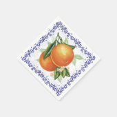 Luscious Orange Toile Cocktail Napkins Serviette (Ecke)