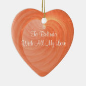 Luscious OrangeHeart Ceramic Keepsake Custom Keramikornament (Rechts)
