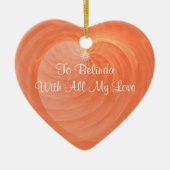Luscious OrangeHeart Ceramic Keepsake Custom Keramikornament (Vorne)