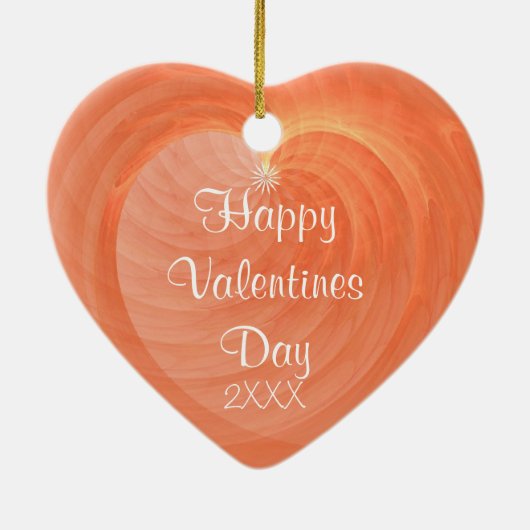 Luscious OrangeHeart Ceramic Keepsake Custom Keramikornament (Hinten)