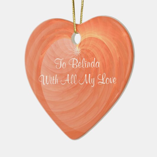 Luscious OrangeHeart Ceramic Keepsake Custom Keramikornament (Links)