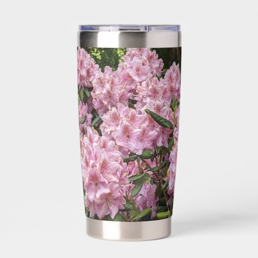 Luscious Pink Rhododendron Blooms Floral Thermobecher (Vorderseite)