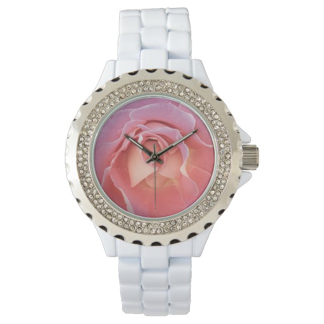 Luscious Pink Rose Armbanduhr (Vorderseite)