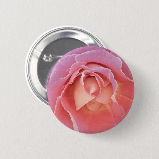 Luscious Pink Rose Button (Vorne & Hinten)