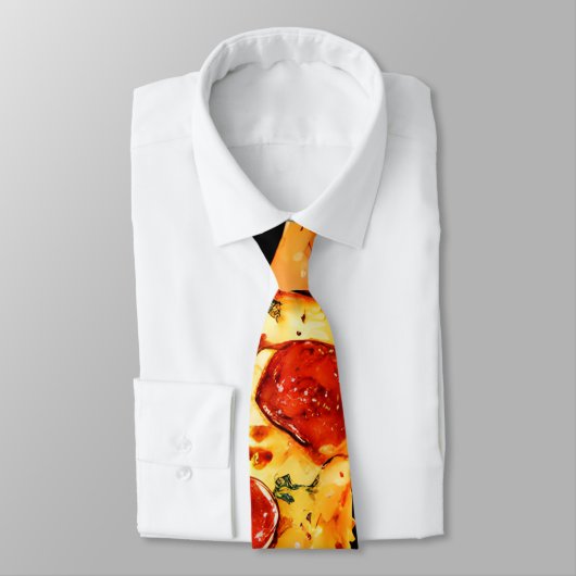 Luscious Pizza Neck Tie - Krawatte zum Thema Black (Gebunden)