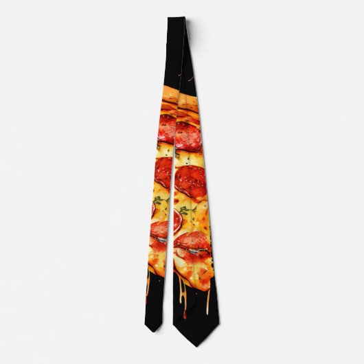 Luscious Pizza Neck Tie - Krawatte zum Thema Black (Rückseite)