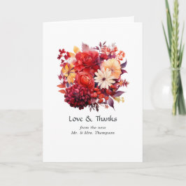 Luscious Red Floral Wedding Dankeskarte
