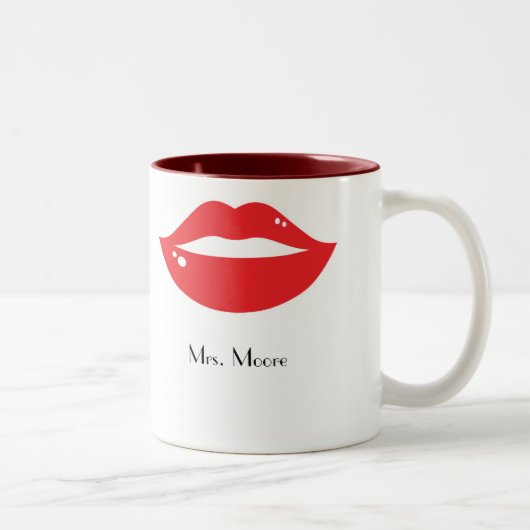 Luscious Red Lips Lefty Bride Tasse (Rechts)