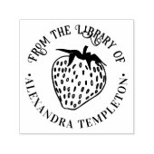 Luscious Strawberry Frucht Round Library Name Permastempel (Design)
