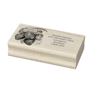 Luscious Summer Strawberry Address Rubber Briefmar Gummistempel