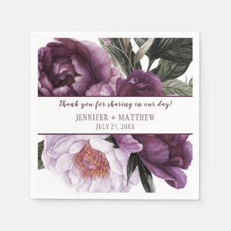 Luscious Vibranding Lila Plum Peonies Empfang | Serviette