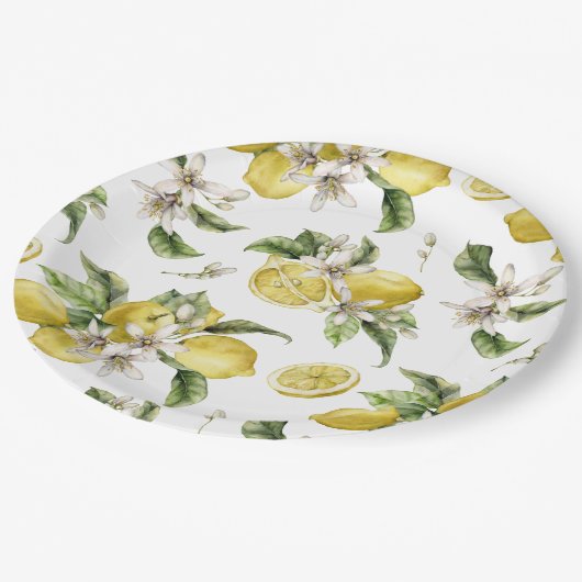 Luscious Zitronen und Grüne Pappteller (Schrägansicht)