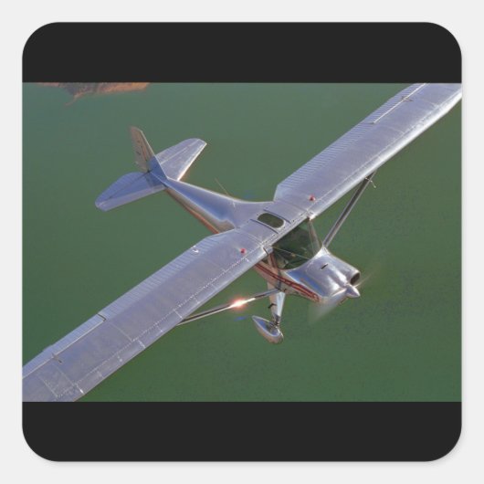 Luscombe, Modell 8, 1948_Classic Aviation Quadratischer Aufkleber (Vorderseite)