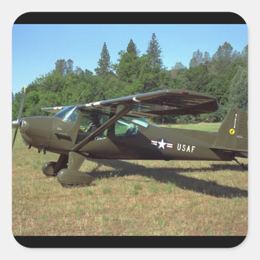 Luscombe, T-8F, 1948_Classic Aviation Quadratischer Aufkleber (Vorderseite)