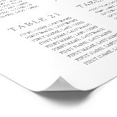 Lush Blätter Elegant 25 Tabelle Hochzeitstabelle Poster (Ecke)