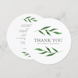 Lush Blätter Elegant Vielen Dank mit Meldung auf d Einladung