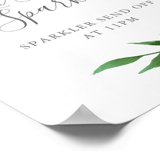 Lush Blätter Elegant Wedding Lassend Liebe Sparkle Poster (Ecke)