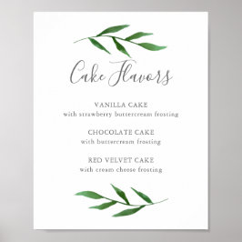Lush Blätter Elegante Wedding Cake Flavours Menü U Poster