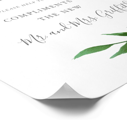 Lush Blätter Elegantes Hochzeitsbad - Männer Poster (Ecke)