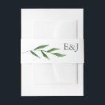 Lush Blätter Elegantes Hochzeitsstift für Wasserfa Einladungsbanderole<br><div class="desc">Senden Sie Ihre Einladungen stilvoll mit dieser eleganten Hochzeitsinspektion mit hübschen handbemalten Aquarellfarben-Blätter und Ihrem personalisierten Monogramm. Sehen Sie sich unseren Shop für weitere Stücke in diesem Design!</div>